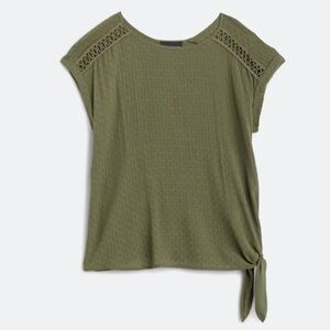 Like new! Myla Side Tie Mixed Material Top
